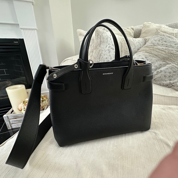 Burberry Handbags - Authentic Burberry Medium Banner Leather/ House Check Bag